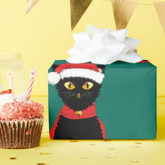 Feierliche Felines Geschenkpapier (Geburtstagsparty)