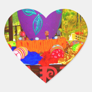 Feierliche Feste Springtime Osterfarbene Eizellen Herz-Aufkleber