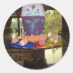 Feierliche Feste Springtime Osterfarbene Eizellen  Runder Aufkleber