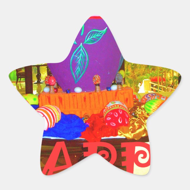 Feierliche Feste Springtime Osterfarbene Eizellen  Stern-Aufkleber (Vorderseite)