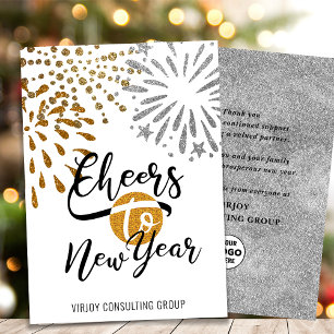 Feierliche Feuerwerke - Modernes Geschäft Feiertagskarte