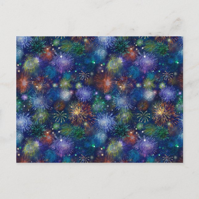Feierliche Feuerwerke Postkarte (Vorderseite)
