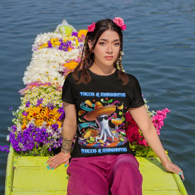 Feierliche Fiesta Flavors tacos und Margaritas T-Shirt (Von Creator hochgeladen)