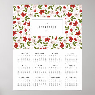 Feierliche Florals 16x20 2017 Jährlicher Kalender Poster