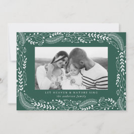 Feierliche Folge | Pine Green Holiday Foto Card Feiertagskarte