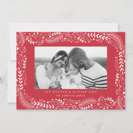 Feierliche Folge | Red Holiday Foto Card Feiertagskarte