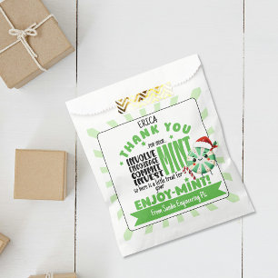 Feierliche Freiwillige danke Mint Holiday Gefallen Geschenktütchen