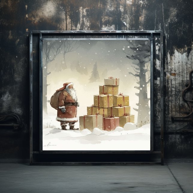 Feierliche Freude: Der afroamerikanische Santa Poster (Von Creator hochgeladen)