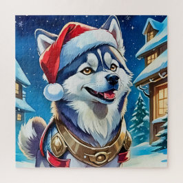 Feierliche Freude mit einem fröhlichen Pup Puzzle