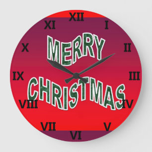 Feierliche Frohe Weihnachten Große Wanduhr
