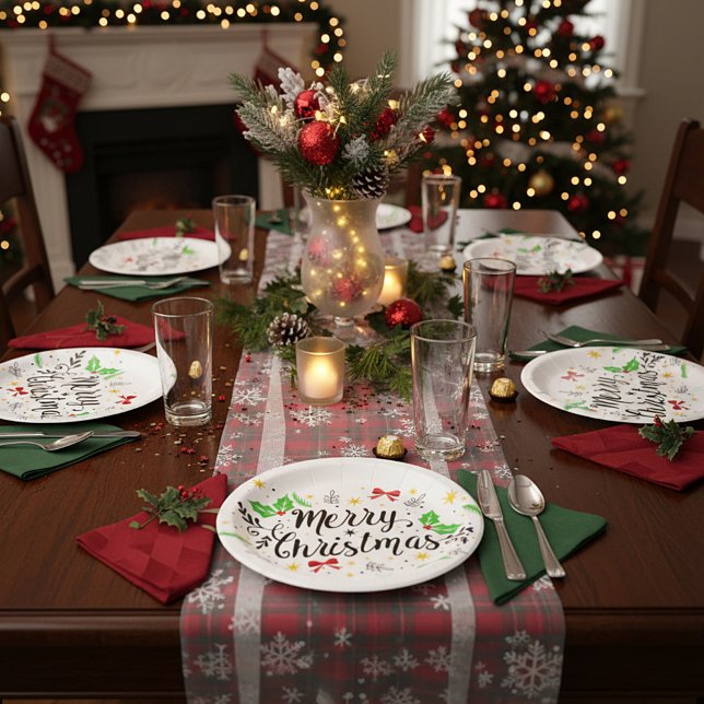 Feierliche Frohe Weihnachten Pappteller (Von Creator hochgeladen)