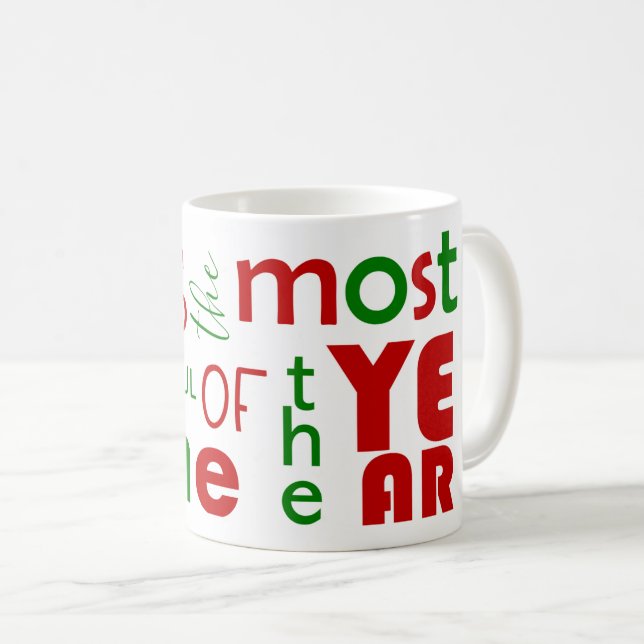 Feierliche, fröhliche grüne Weihnachten Kaffeetasse (VorderseiteRechts)