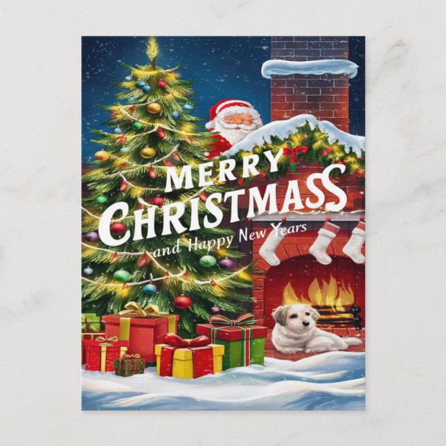 Feierliche Furry Friend by Hearth Postkarte (Vorderseite)