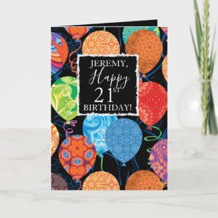 Feierliche Geburtstagsballons für ihn Karte