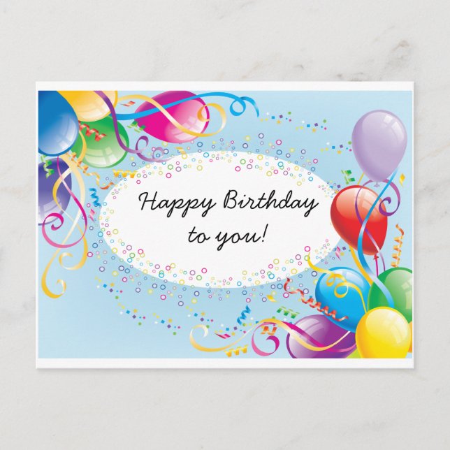 Feierliche Geburtstagsgruß Postkarte (Vorderseite)