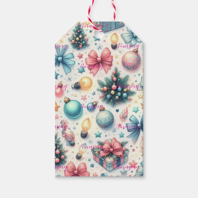 Feierliche Geschenketiketten Geschenkanhänger (Vorderseite)