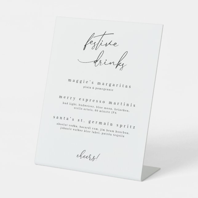 Feierliche Getränke Unterschrift Sockelschild (Vorderseite)