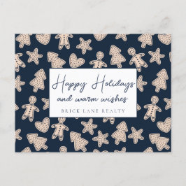 Feierliche Gingerbrot Business Happy Holidays Feiertagspostkarte