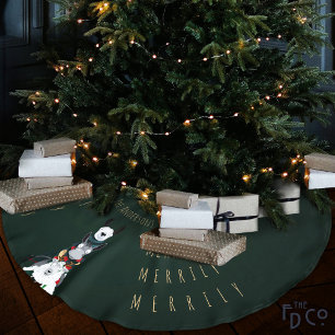 Feierliche Grüne Elegante Chic mit lustigen Winter Polyester Weihnachtsbaumdecke
