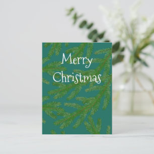 Feierliche Grüne Furniere Weihnachten Postkarte