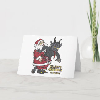Feierliche Grüße von Krampus (und Santa) Feiertagskarte