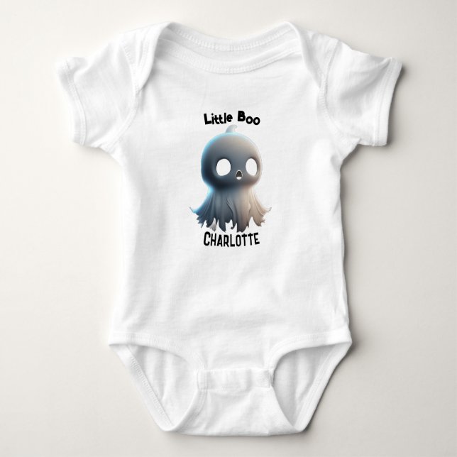 Feierliche Halloween mit Niedlichem "Little Boo" Baby Strampler (Vorderseite)