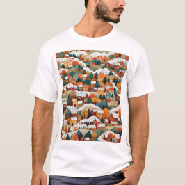 Feierliche Herbstzeitung Collage Village T-Shirt
