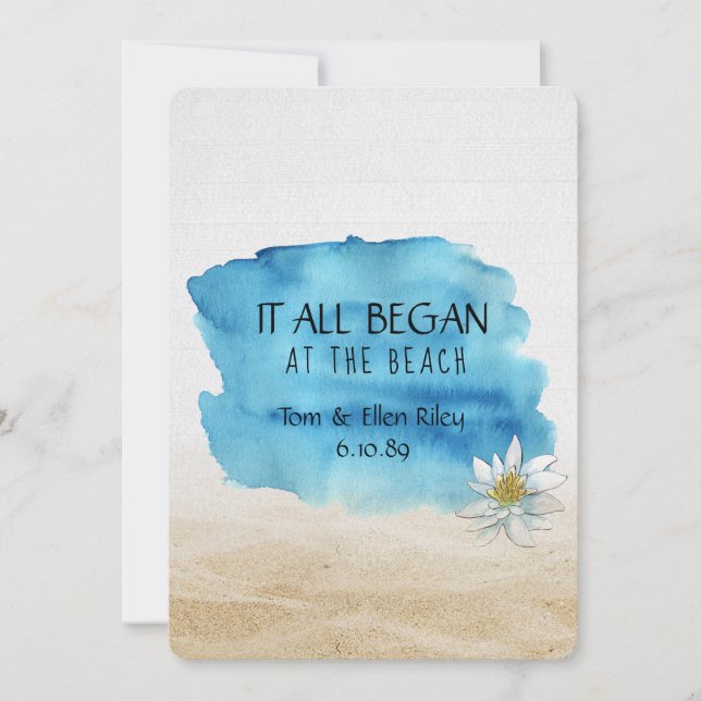 Feierliche Hochzeit am Strand Einladung (Vorderseite)