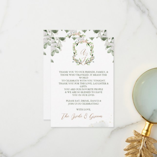 Feierliche Hochzeit Danke, dass Sie Kartengeschenk Dankeskarte (Vorderseite/Rückseite Beispiel)