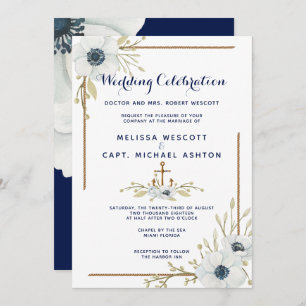 Feierliche Hochzeit der Nautischen Marine und des Einladung