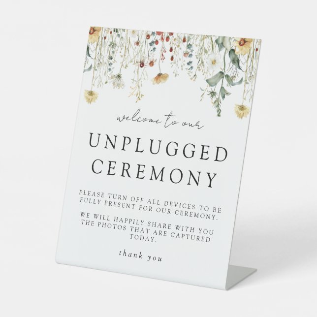 Feierliche Hochzeit der Summer Wildblume Field Unp Sockelschild (Vorderseite)