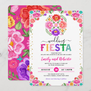 Feierliche Hochzeit Fiesta mexikanisches Blumenmus Einladung