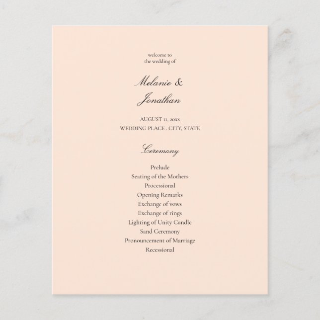Feierliche Hochzeit mit Rosa Pastel Flyer (Vorne)