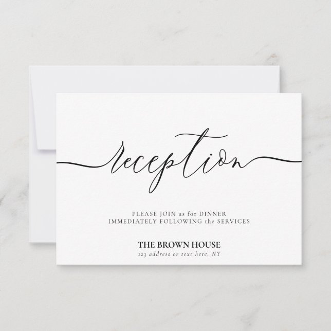 Feierliche Hochzeit nach dem Abendessen Empfang Einladung (Vorderseite)