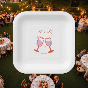 Feierliche Hochzeit Pappteller