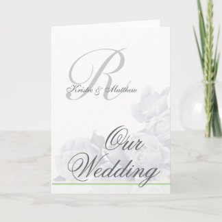 Feierliche Hochzeit - Romantische Weiße Rosen Karte