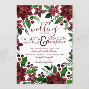Feierliche Hochzeit von Red Green Floral Ivy Water Einladung