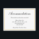 Feierliche Hochzeiten an der Goldgrenze Begleitkarte<br><div class="desc">Elegante Hochzeitsunterkunft Eintrittskarte mit einem goldenen Rahmen für Imitate. Diese eleganten Einfriedungskarten geben Ihren Gästen Informationen über vergünstigte Zimmer,  für die sie reserviert haben,  und sind ideal für eine feierliche Hochzeit.</div>