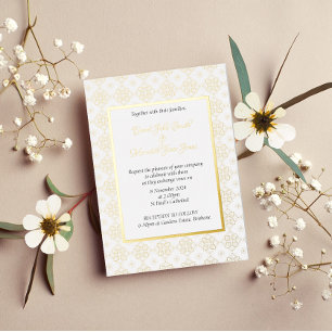 Feierliche Hochzeitseinladung mit Goldfolie Folieneinladung