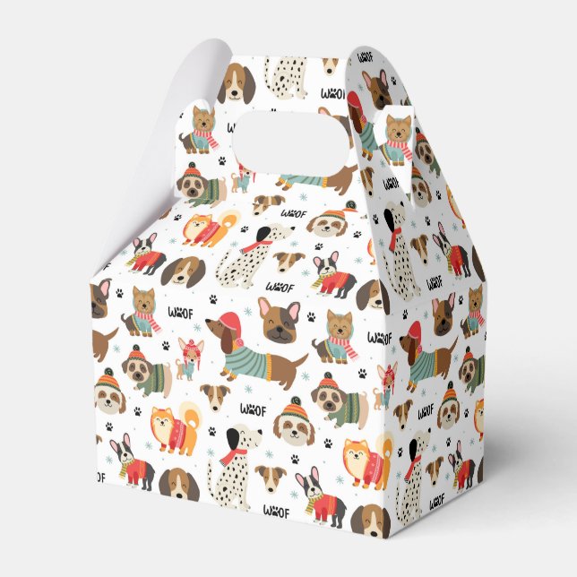 Feierliche Hunde im Urlaubsmuster Sweaters Geschenkschachtel (Vorderseite)
