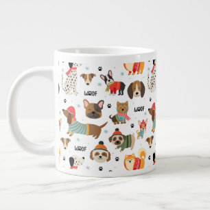 Feierliche Hunde im Urlaubsmuster Sweaters Jumbo-Tasse