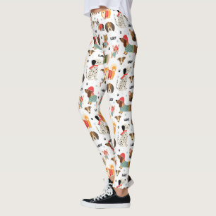 Feierliche Hunde im Urlaubsmuster Sweaters Leggings