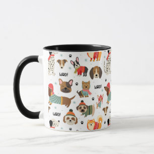 Feierliche Hunde im Urlaubsmuster Sweaters Tasse