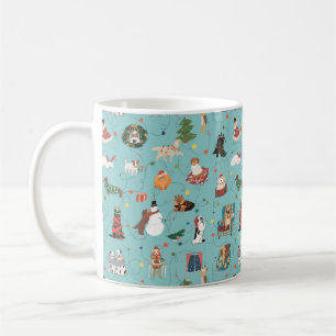 Feierliche Hunde in Weihnachten Sweaters Pattern Kaffeetasse