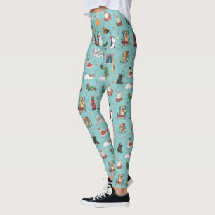 Feierliche Hunde in Weihnachten Sweaters Pattern Leggings