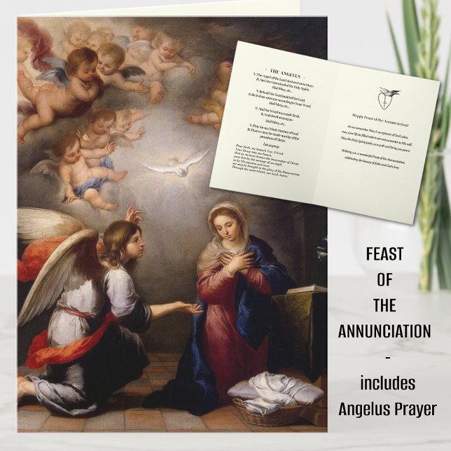 Feierliche Jungfrau Maria Religiöse Karte (The Feast of the Annunciation is celebrated March 25th. )