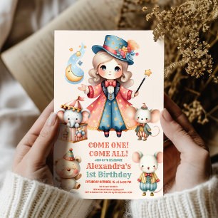 Feierliche Karneval Circus Party Kind 1. Geburtsta Einladung