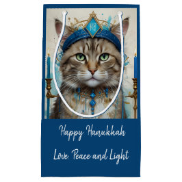 Feierliche Katze in verschleierter Playful Hanukka Kleine Geschenktüte