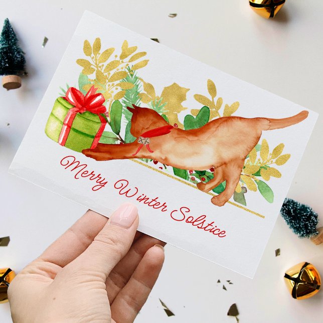 Feierliche Katze Winter Solstice Pagan Urlaub Karte (Von Creator hochgeladen)