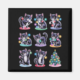 Feierliche Katzen machen Weihnachten für Katzen- u Magnet